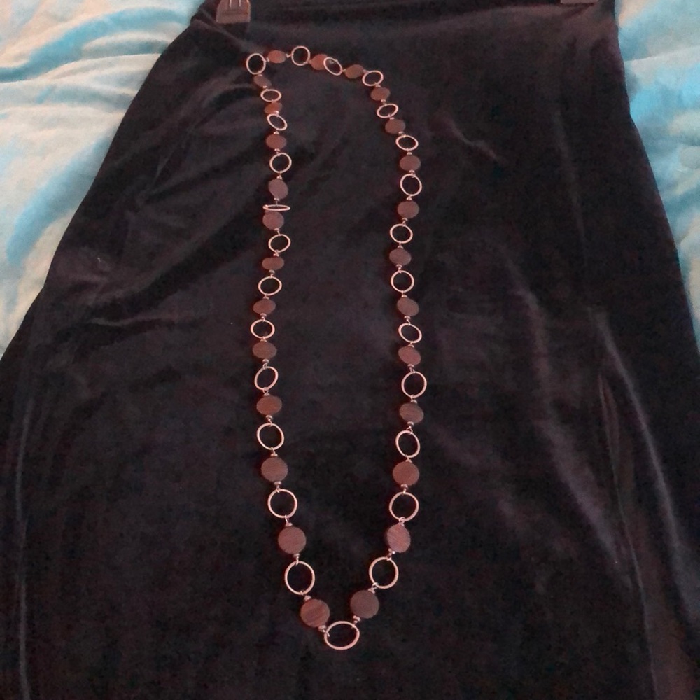Unique Wood circle piano string necklace